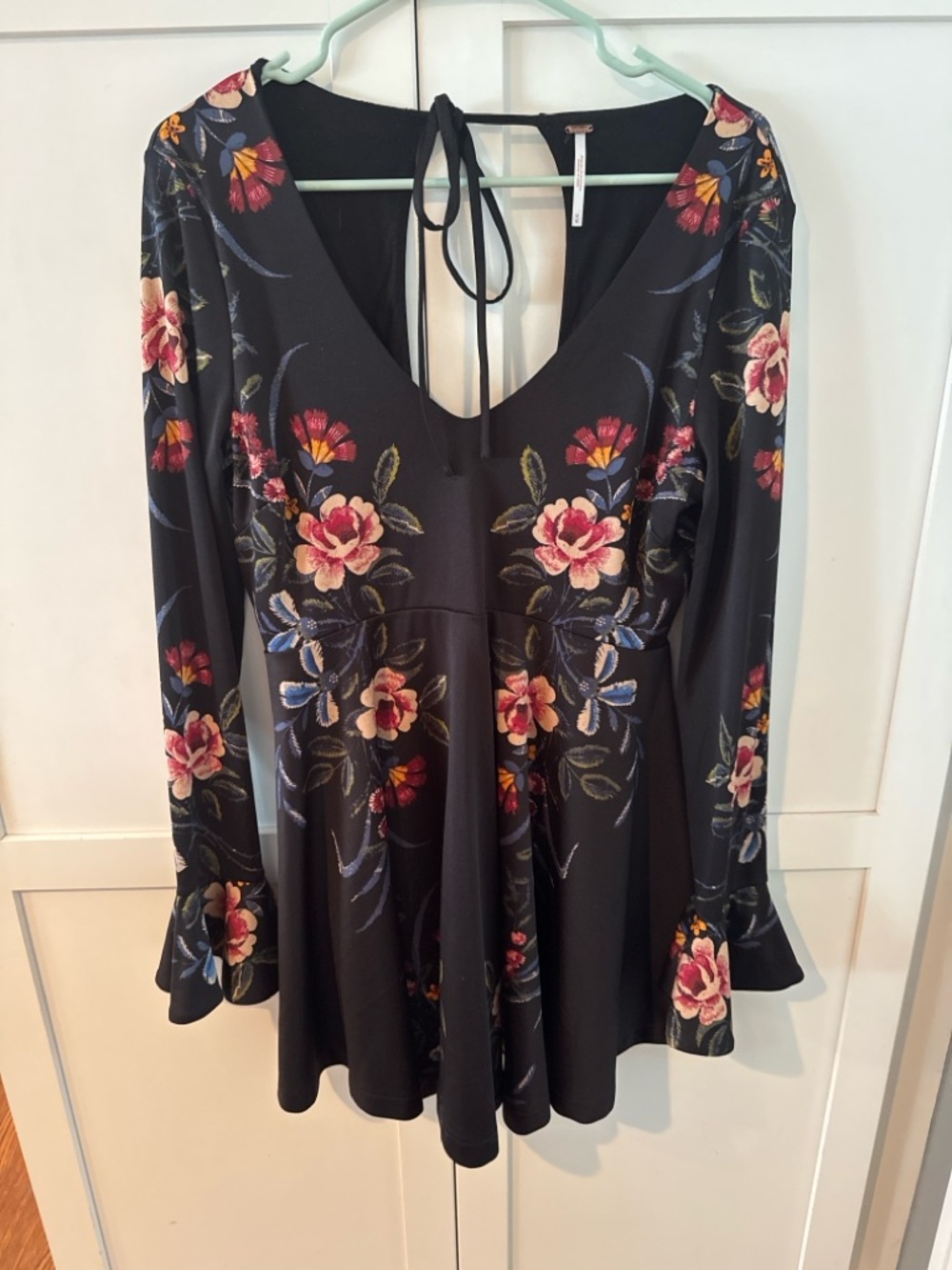 Free People Floral Long Sleeve Mini Dress size medium
